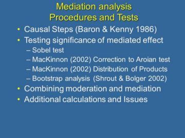 6. Mediation Analysis: Procedures and Tests – Dr Martin Lea